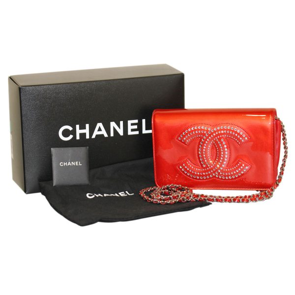 red chanel bag with silver chain