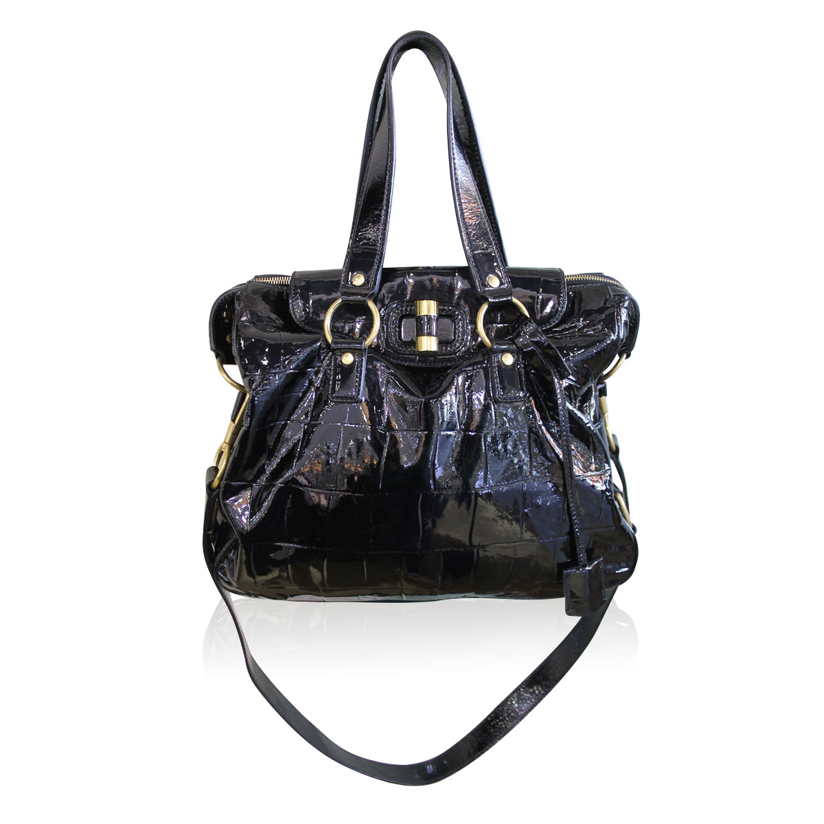 Louis Vuitton Twist Patent Shoulder Bag in Black Patent Leather