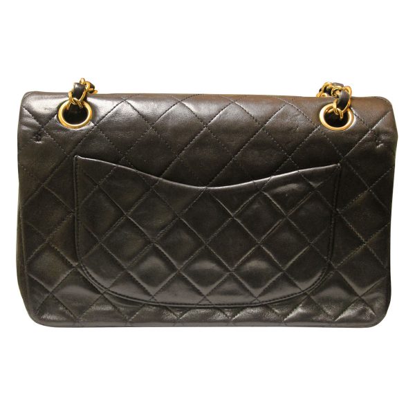 Chanel Vintage Small Double Flap Black Lambskin GHW Shoulder Bag Purse