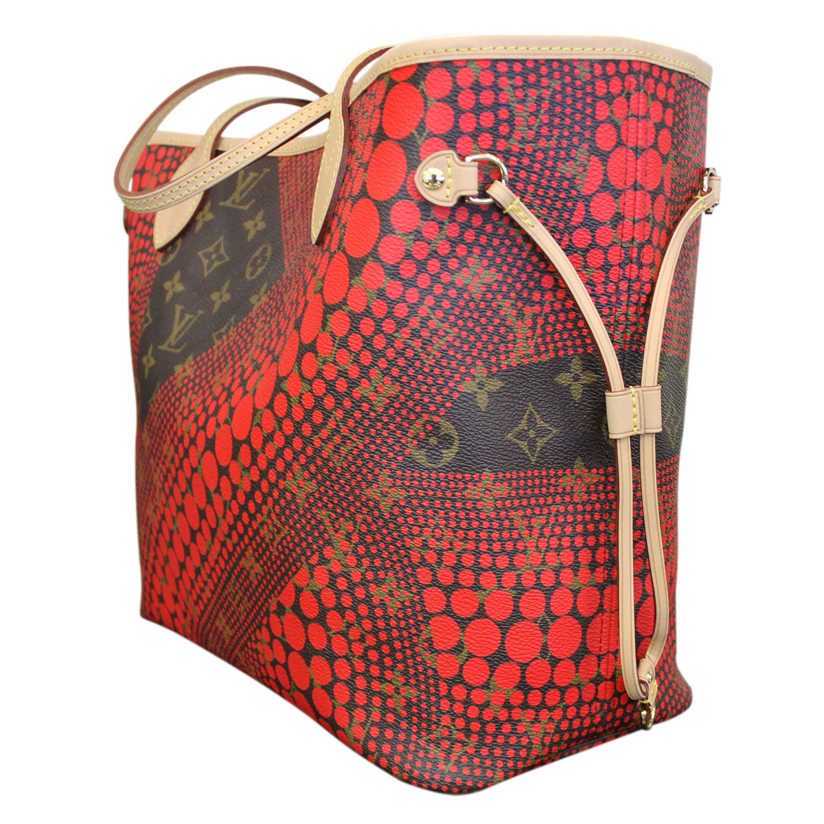 Louis Vuitton Neverfull MM Yayoi Kusama Pumpkin Red Waves