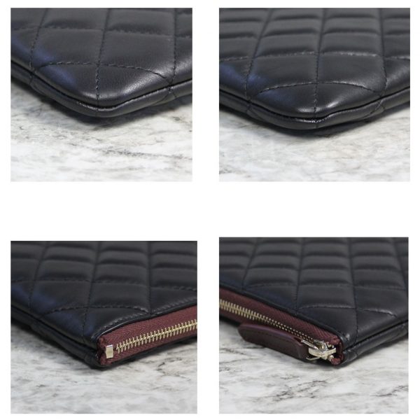 Chanel Black Quilted Lambskin Envelope Clutch iPad Case No. 20