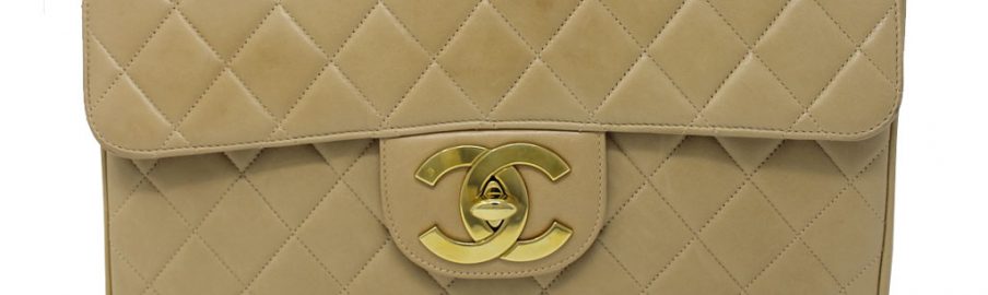 Chanel beige quilted lambskin maxi single flap bag