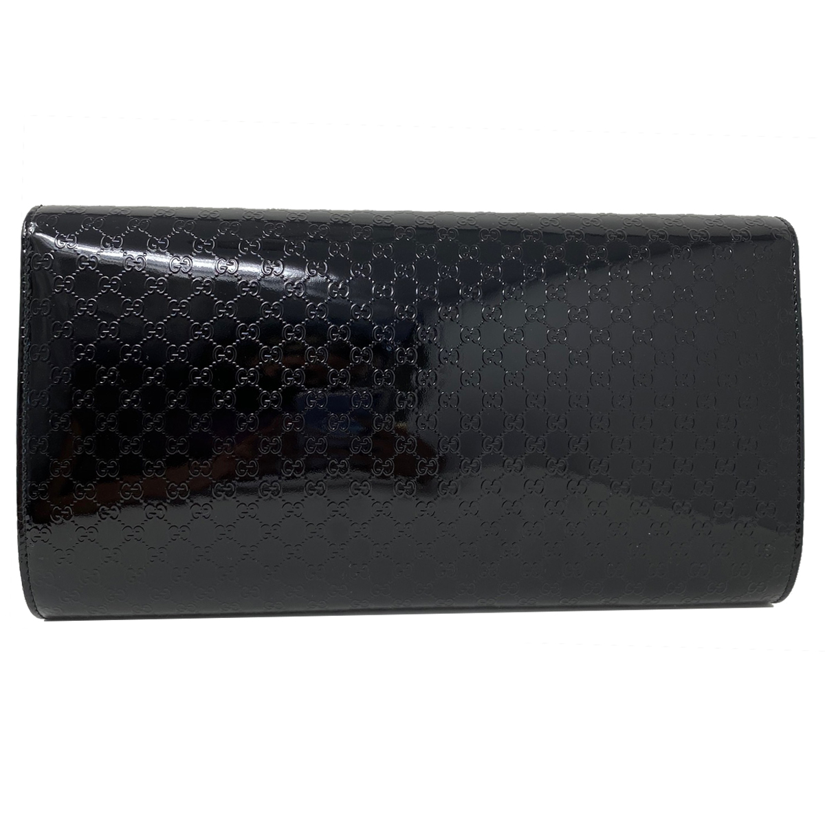 gucci black patent leather clutch