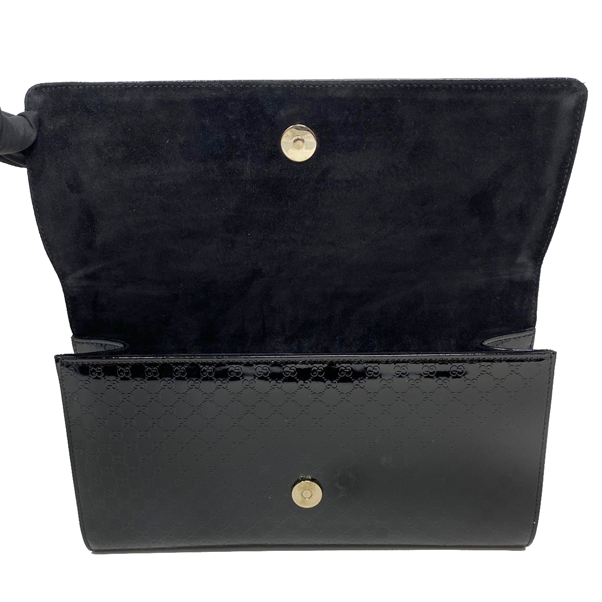 gucci black patent leather clutch