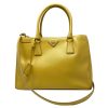 Authentic Prada Saffiano Lux Mustard Medium Tote Bag