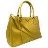 Authentic Prada Saffiano Lux Mustard Medium Tote Bag