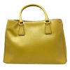 Authentic Prada Saffiano Lux Mustard Medium Tote Bag