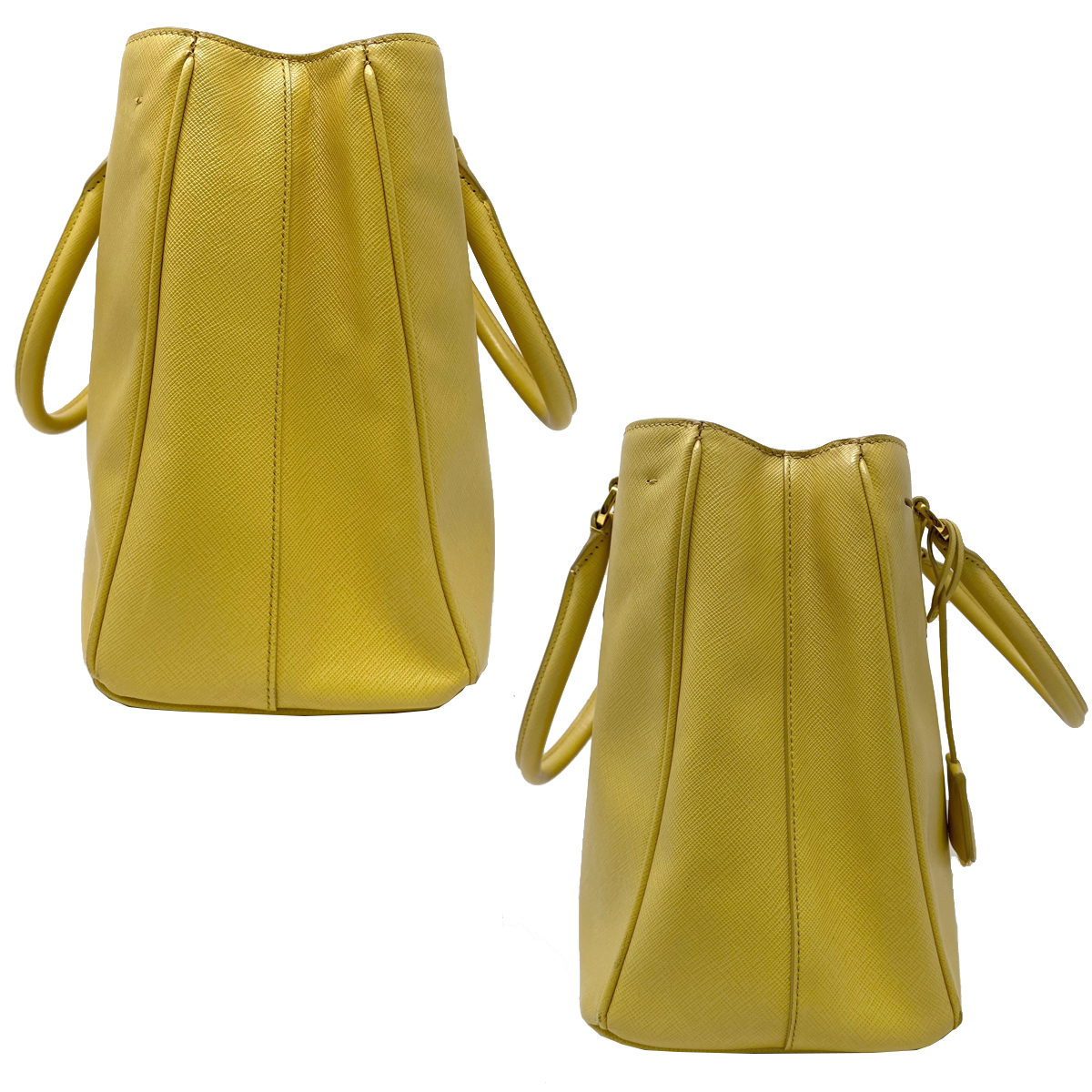 Authentic Prada Saffiano Lux Mustard Medium Tote Bag Authentic Prada Saffiano Lux Mustard Medium Tote Bag