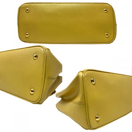 Authentic Prada Saffiano Lux Mustard Medium Tote Bag