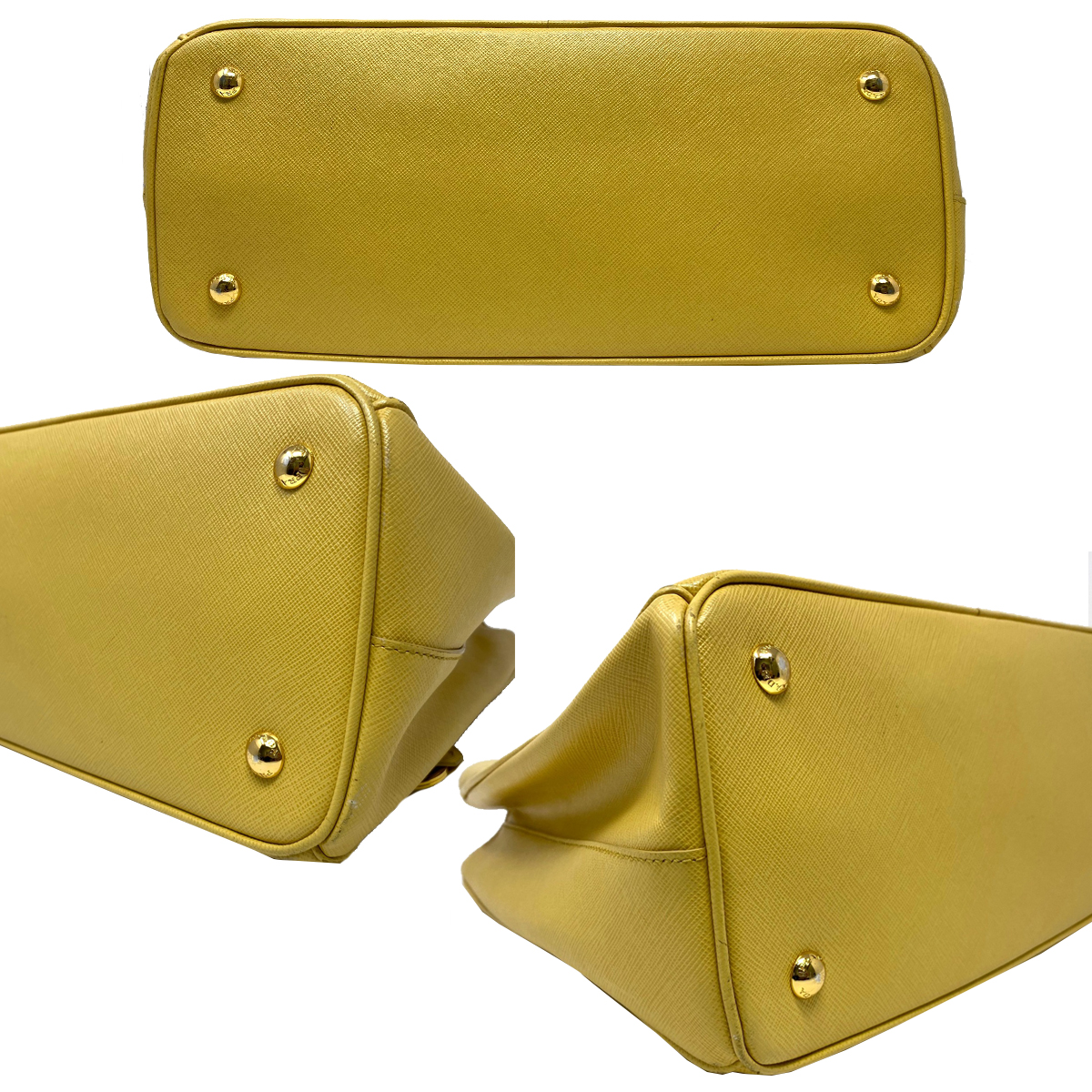 Authentic Prada Saffiano Lux Mustard Medium Tote Bag Authentic Prada Saffiano Lux Mustard Medium Tote Bag