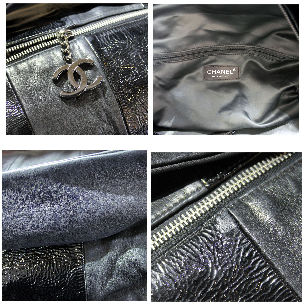 Chanel-Black-Leather-Stains2 Chanel Black Hobo Bags South Florida