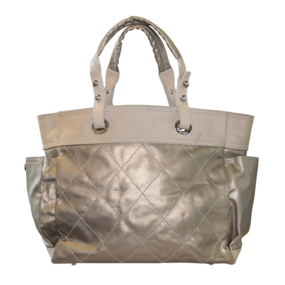 Chanel gold coated canvas chanel bag