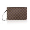 Authentic Louis Vuitton Damier Ebene Wristlet Pochette Bag