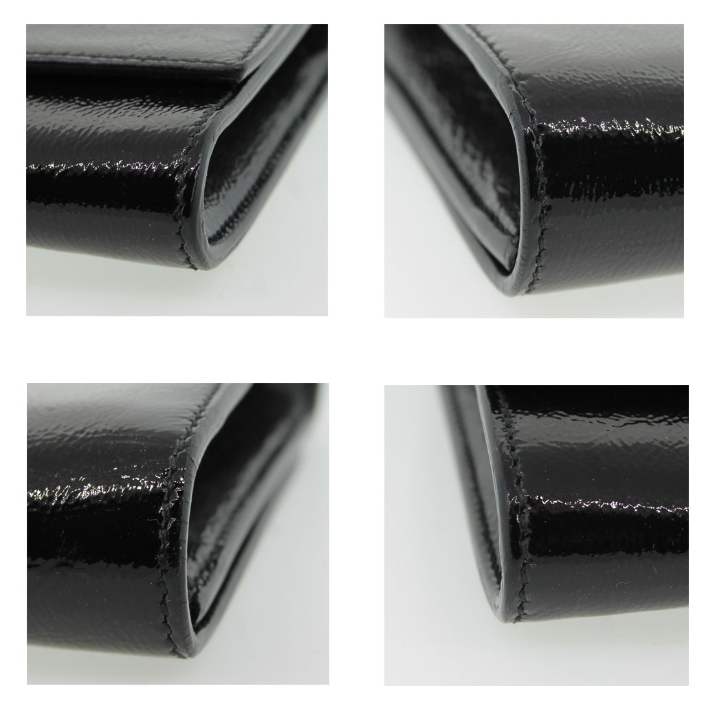 YSL-clutch-corners YSL Yves Saint Laurent Patent Leather Clutch