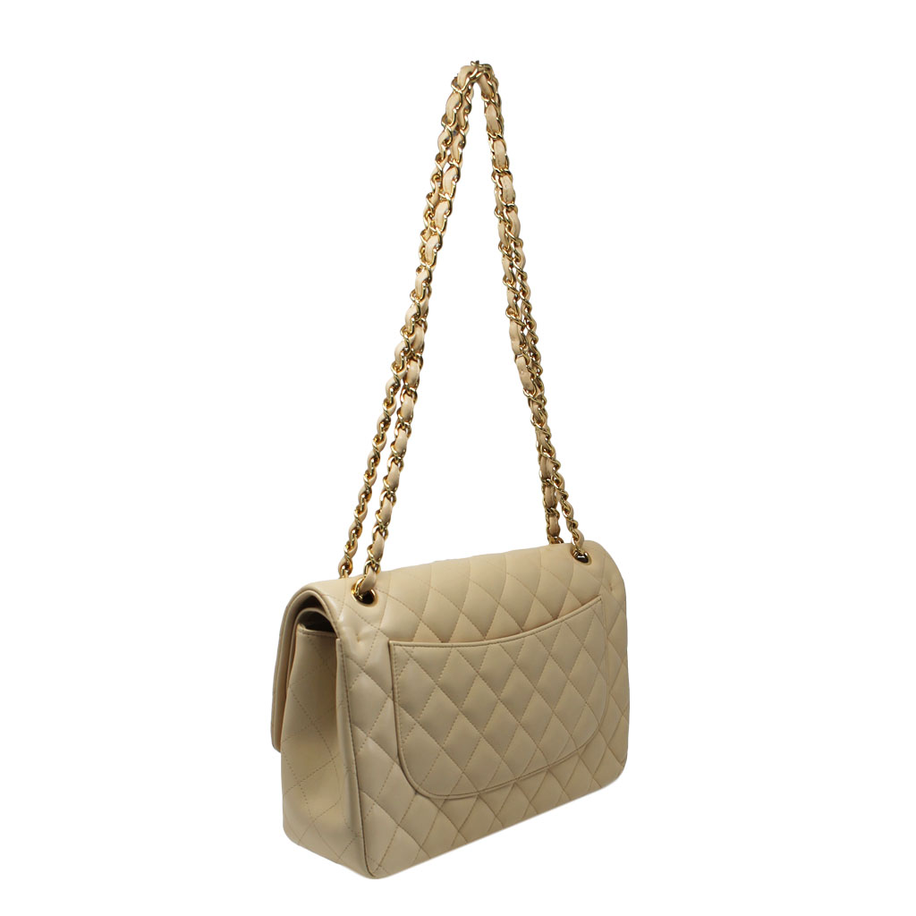 Chanel quilted lambskin beige