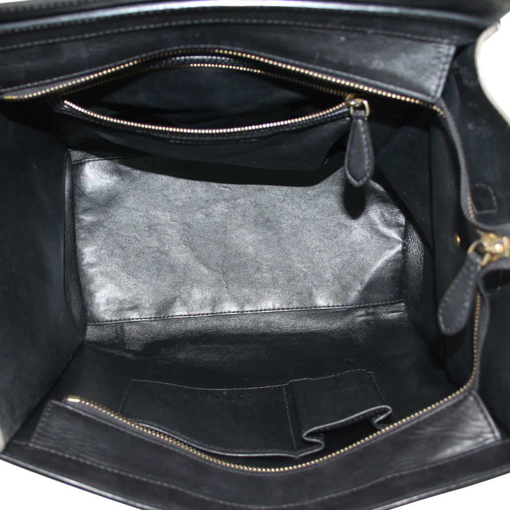 CelineBag-7 Celine Tri Color Green/Black/Taupe Calf Leather Suede Large Phantom Handbag Boca Raton
