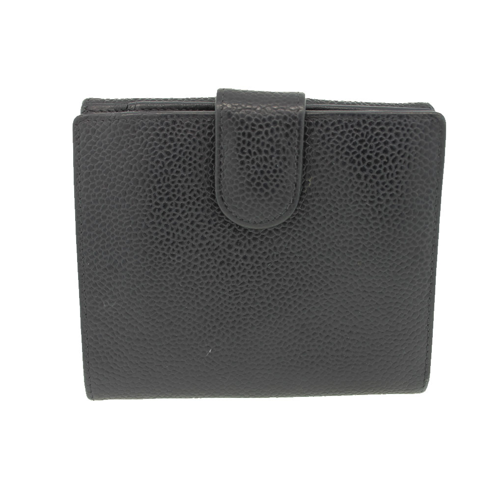 Chanel-logo-wallet-back Chanel black caviar wallet Boca Raton