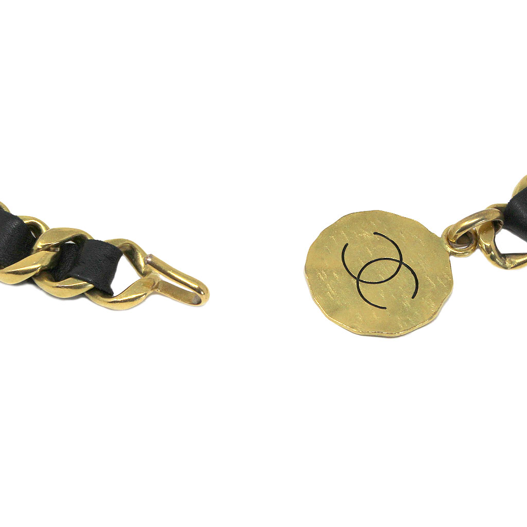 21 Chanel black lambskin belt