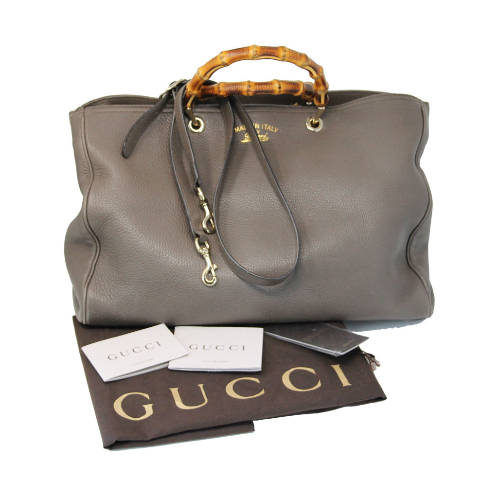 Gucci Pebbled Leather Large Brown Handbag And Shoulder Bag