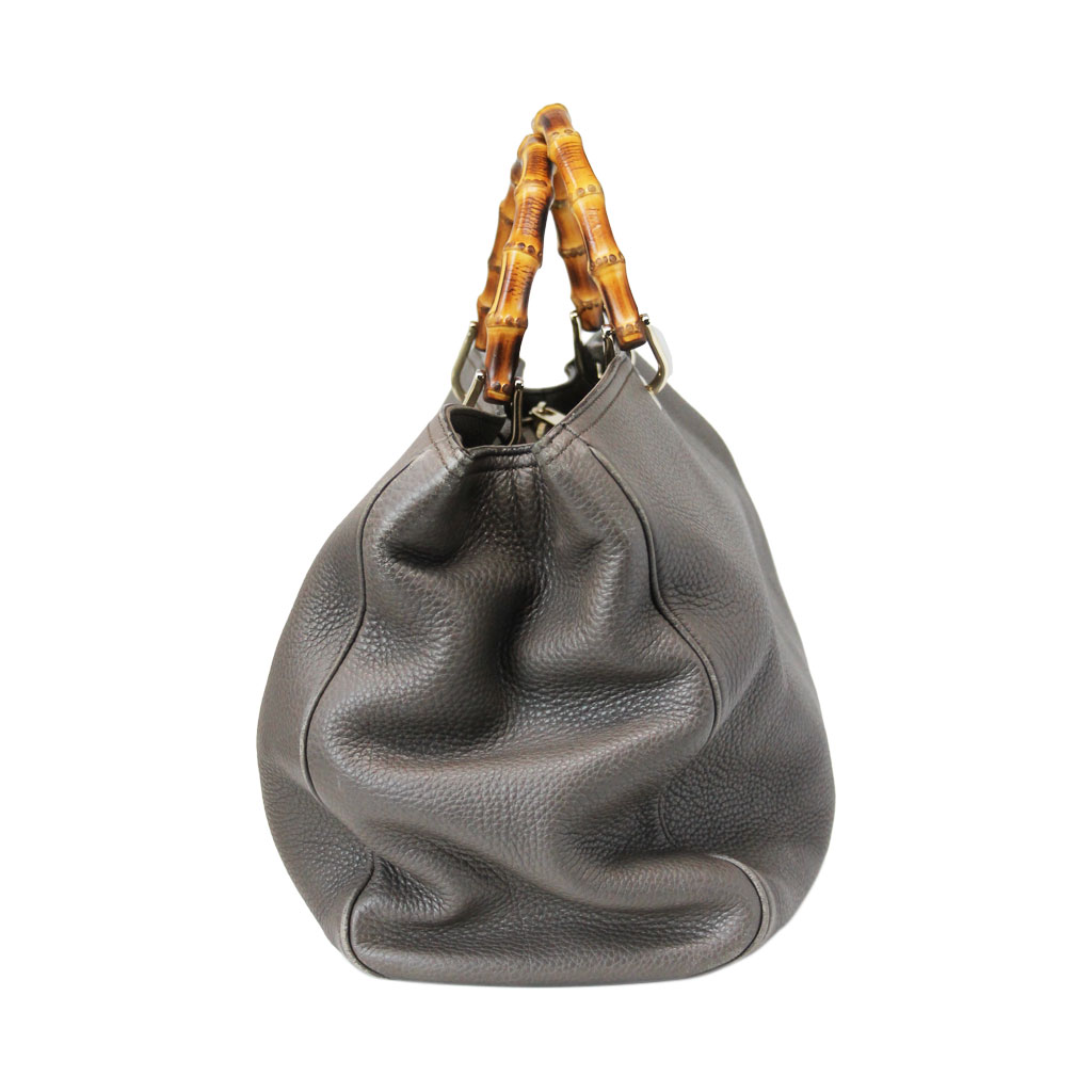 Gucci Pebbled Leather Large Brown Handbag And Shoulder Bag