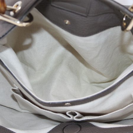 Gucci Pebbled Leather Large Brown Handbag And Shoulder Bag