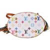 Louis Vuitton White Monogram Multi-color Fringe Bucket Bag with Pouch