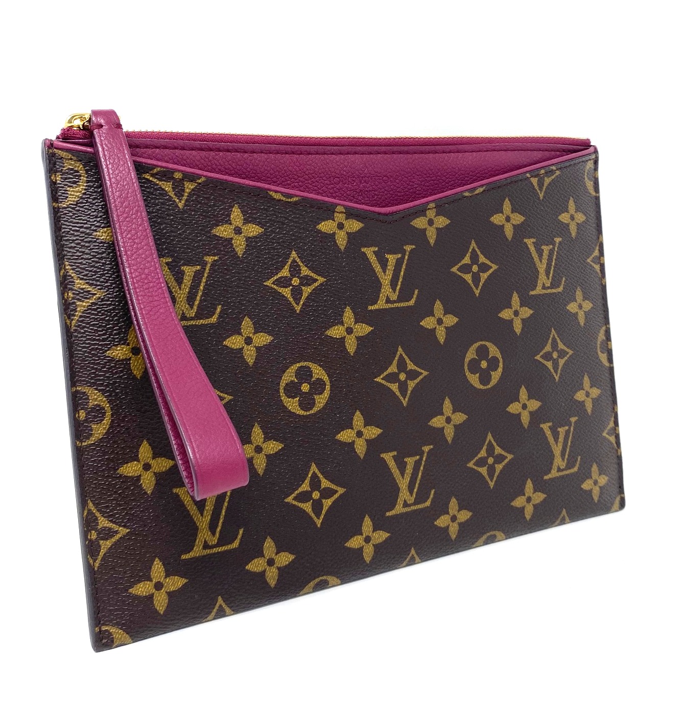 Louis Vuitton Grape Pochette Pallas Monogram Leather Canvas Clutch