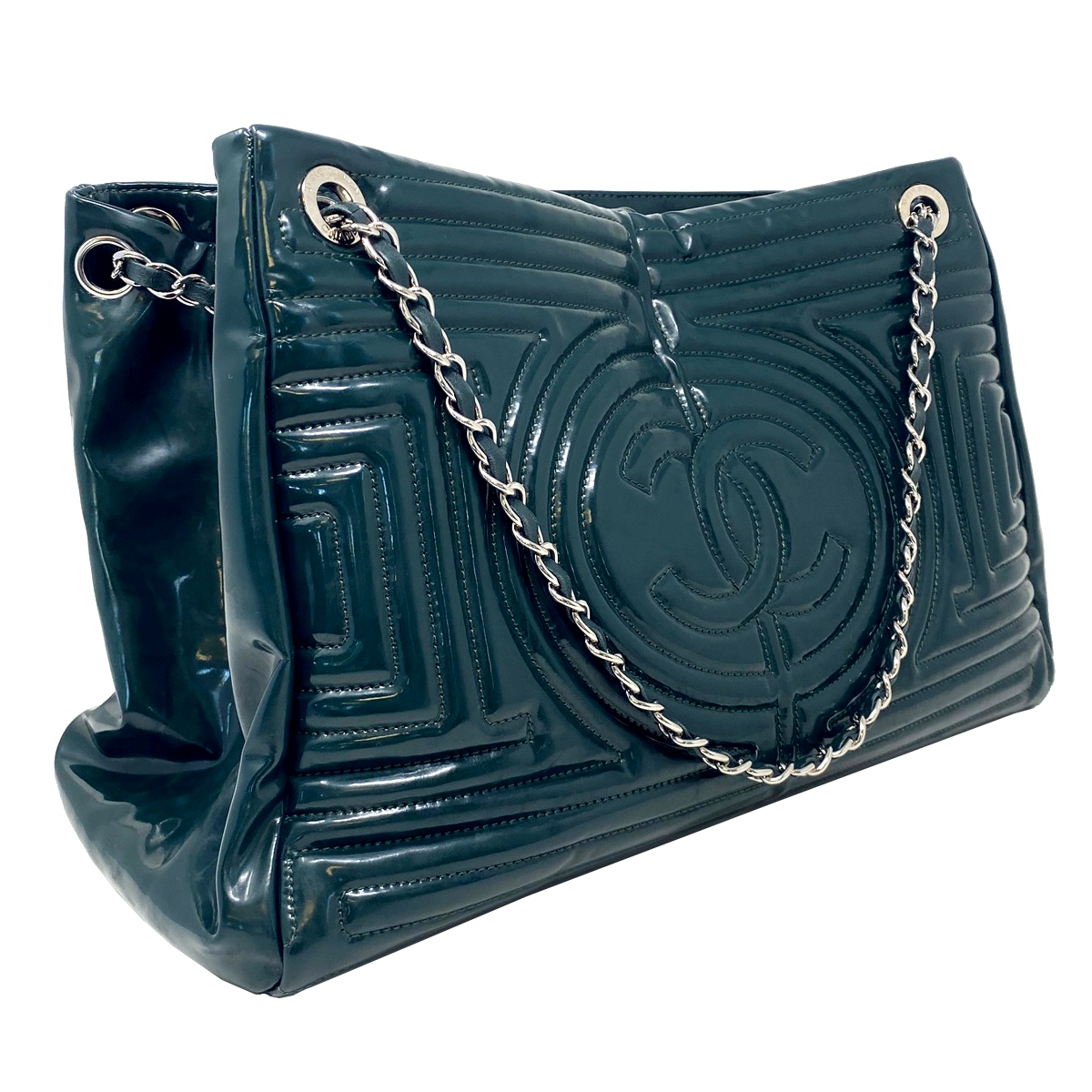 Chanel Ming Coco Green Patent Leather Shoulder Bag