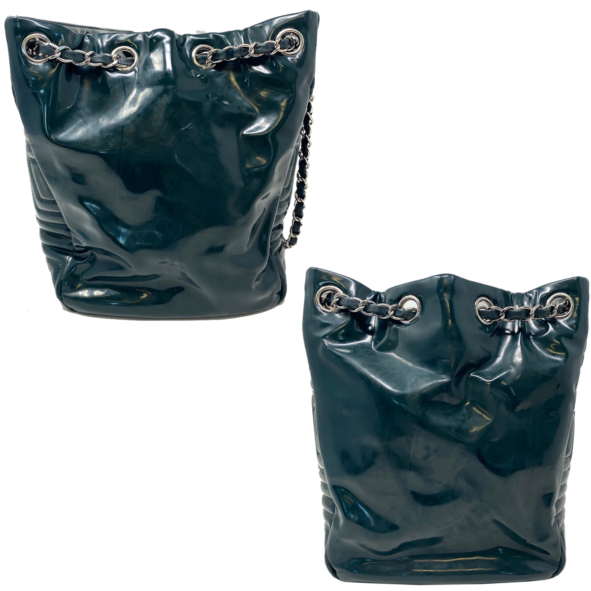 Chanel Ming Coco Green Patent Leather Shoulder Bag