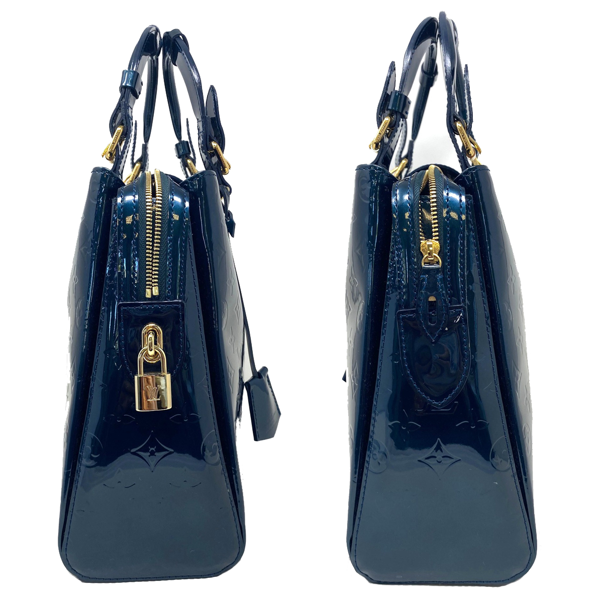 Louis Vuitton Melrose Avenue Blue Nuit Patent Leather Handbag