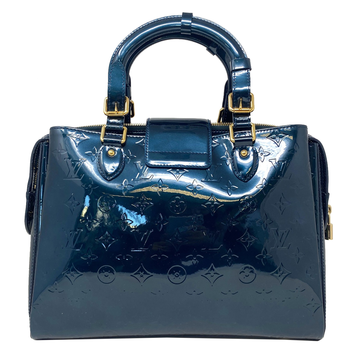Louis Vuitton Melrose Avenue Blue Nuit Patent Leather Handbag