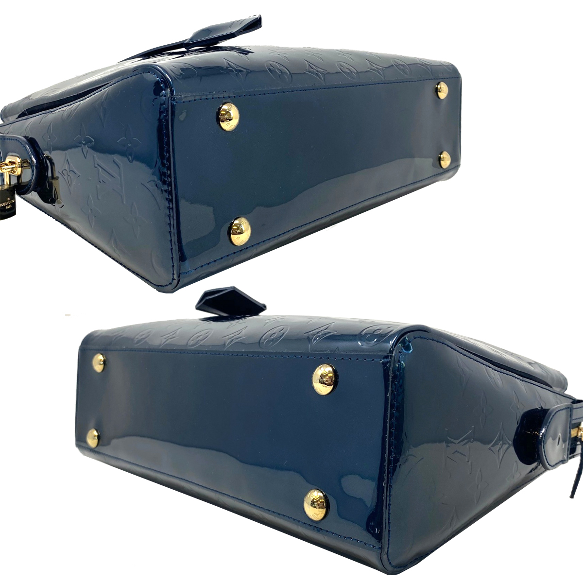 Louis Vuitton Melrose Avenue Blue Nuit Patent Leather Handbag