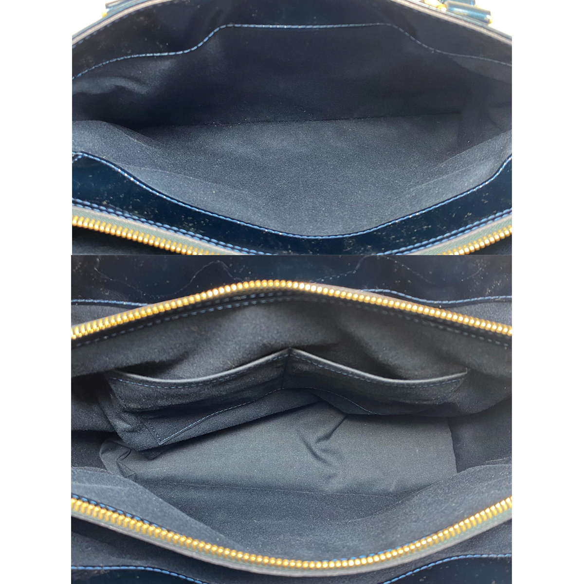 Louis Vuitton Melrose Avenue Blue Nuit Patent Leather Handbag