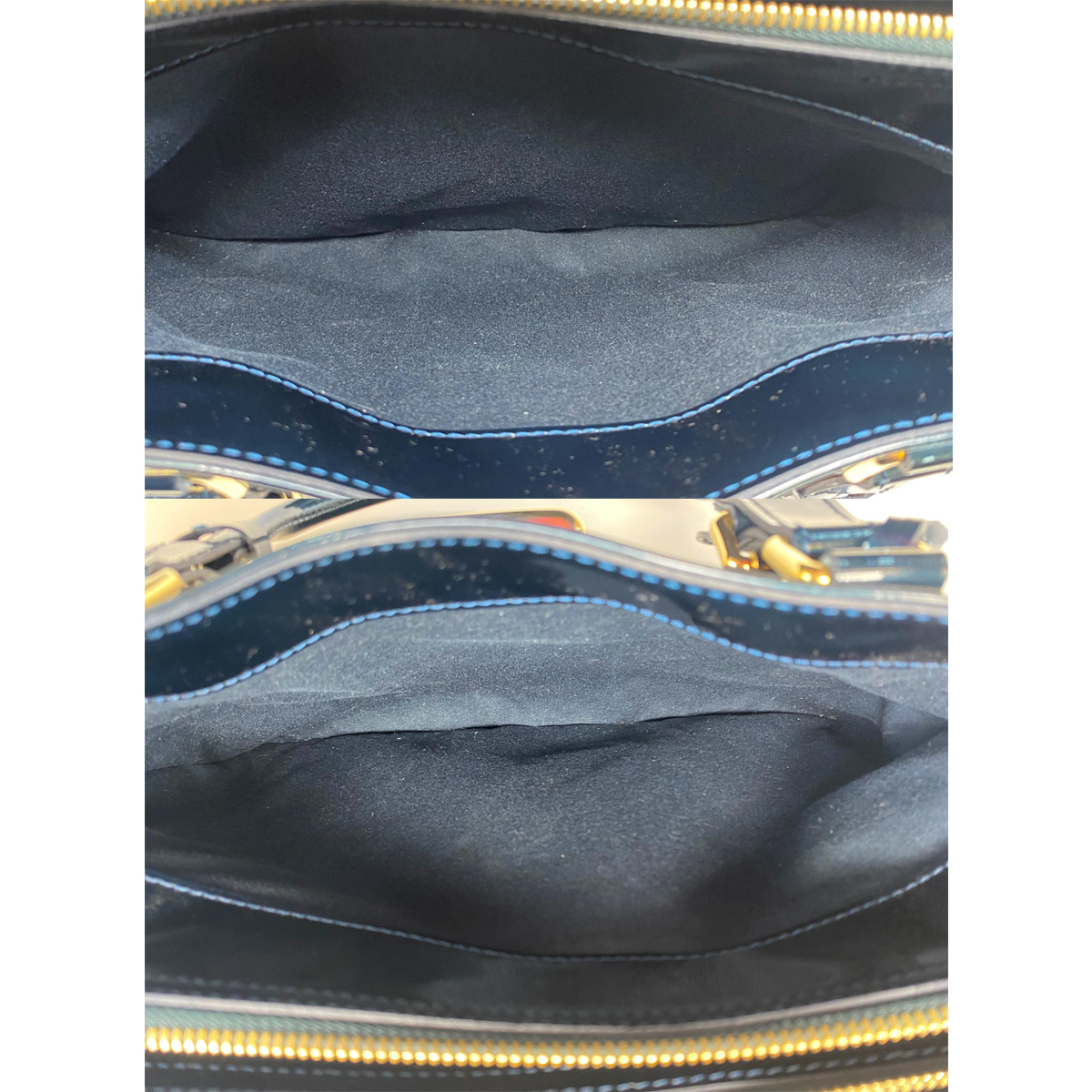 Louis Vuitton Melrose Avenue Blue Nuit Patent Leather Handbag