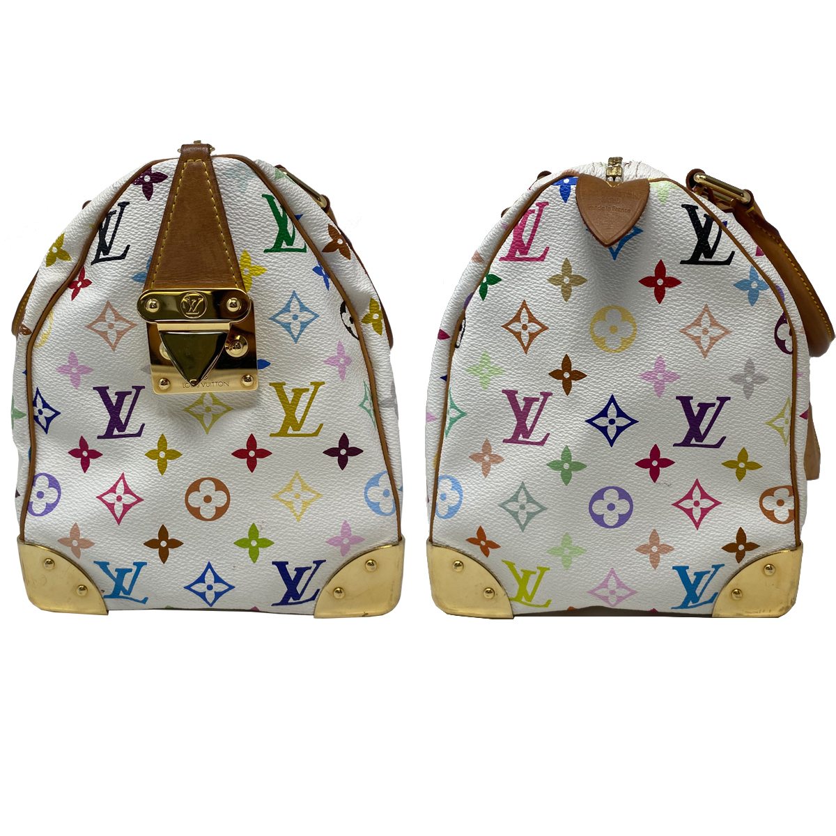 Louis Vuitton x Takashi Murakami Speedy Monogram 30 White Multicolor Handbag