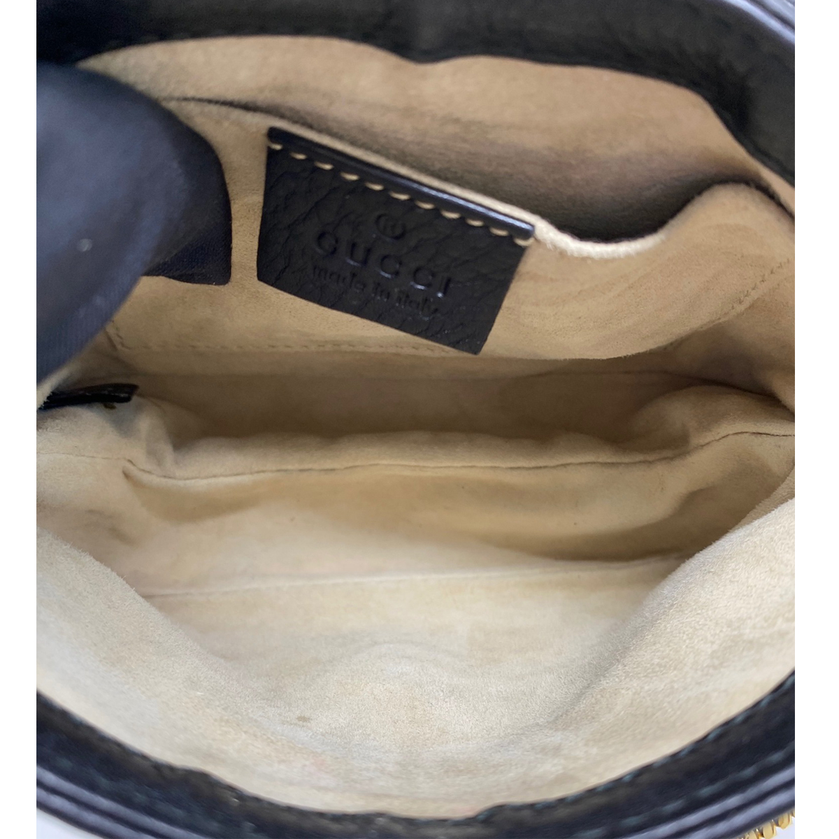 Gucci 1973 Small GHW Black Pebbled Leather Crossbody Bag