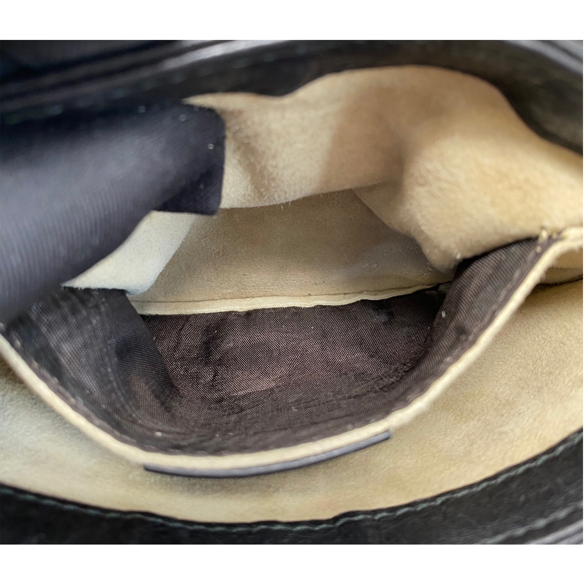 Gucci 1973 Small GHW Black Pebbled Leather Crossbody Bag