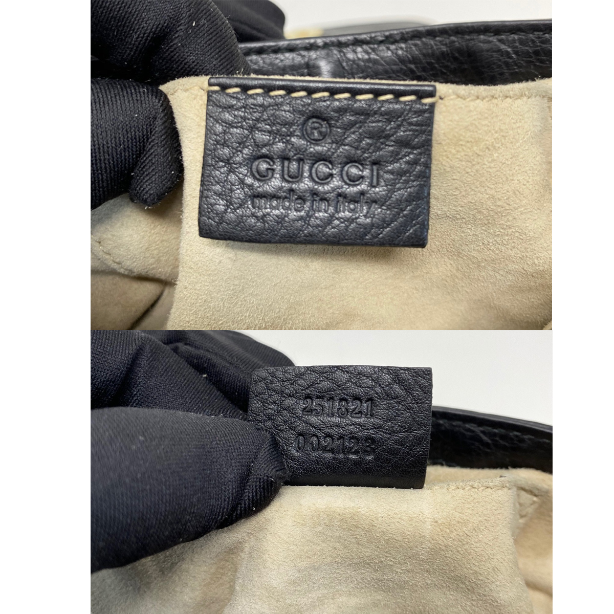 Gucci 1973 Small GHW Black Pebbled Leather Crossbody Bag