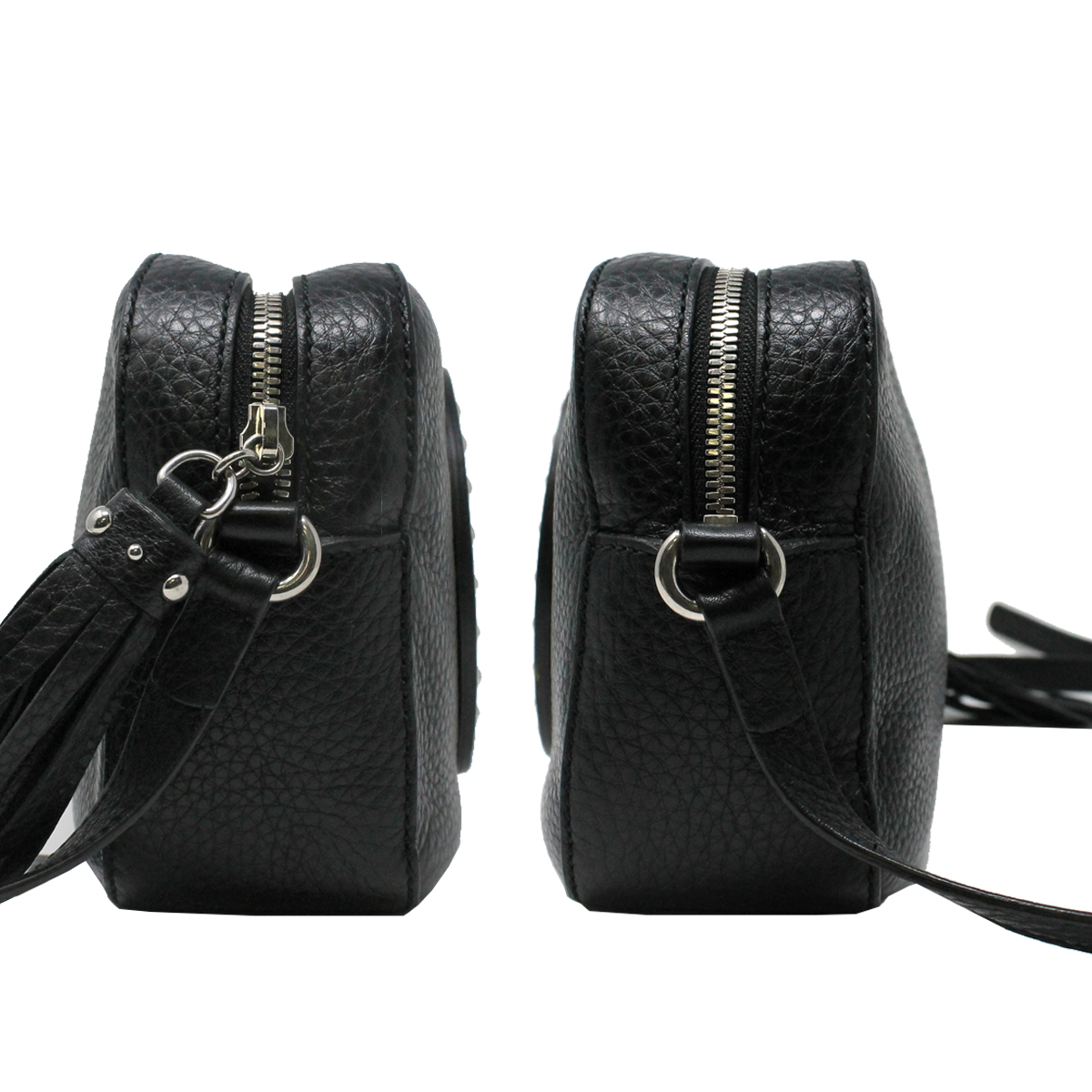 Gucci Black Pebbled Leather Studded Soho Crossbody Bag