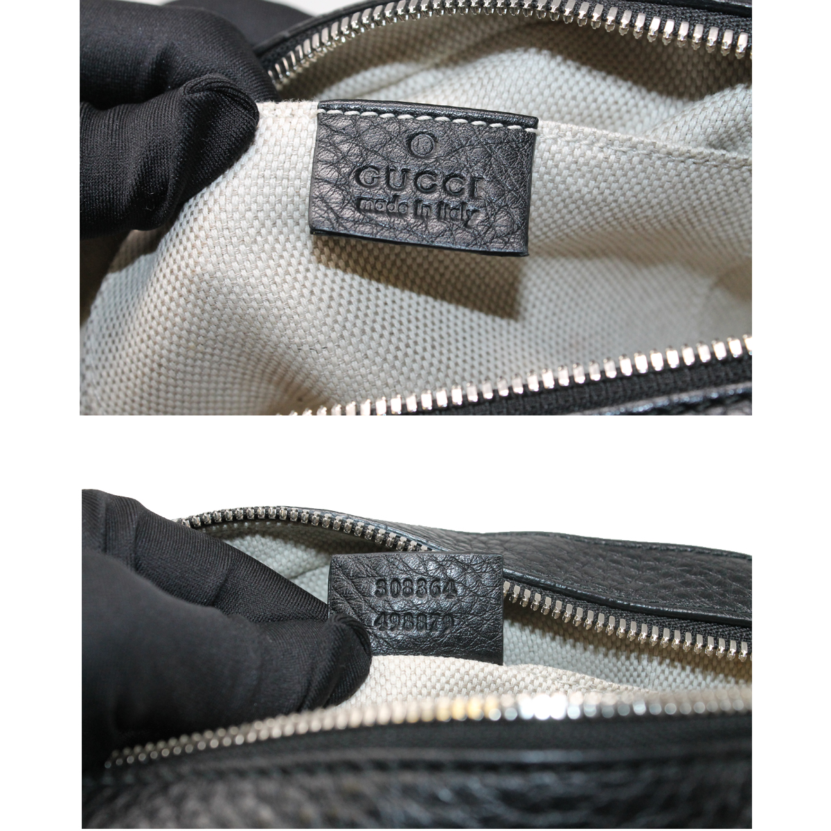 Gucci Black Pebbled Leather Studded Soho Crossbody Bag