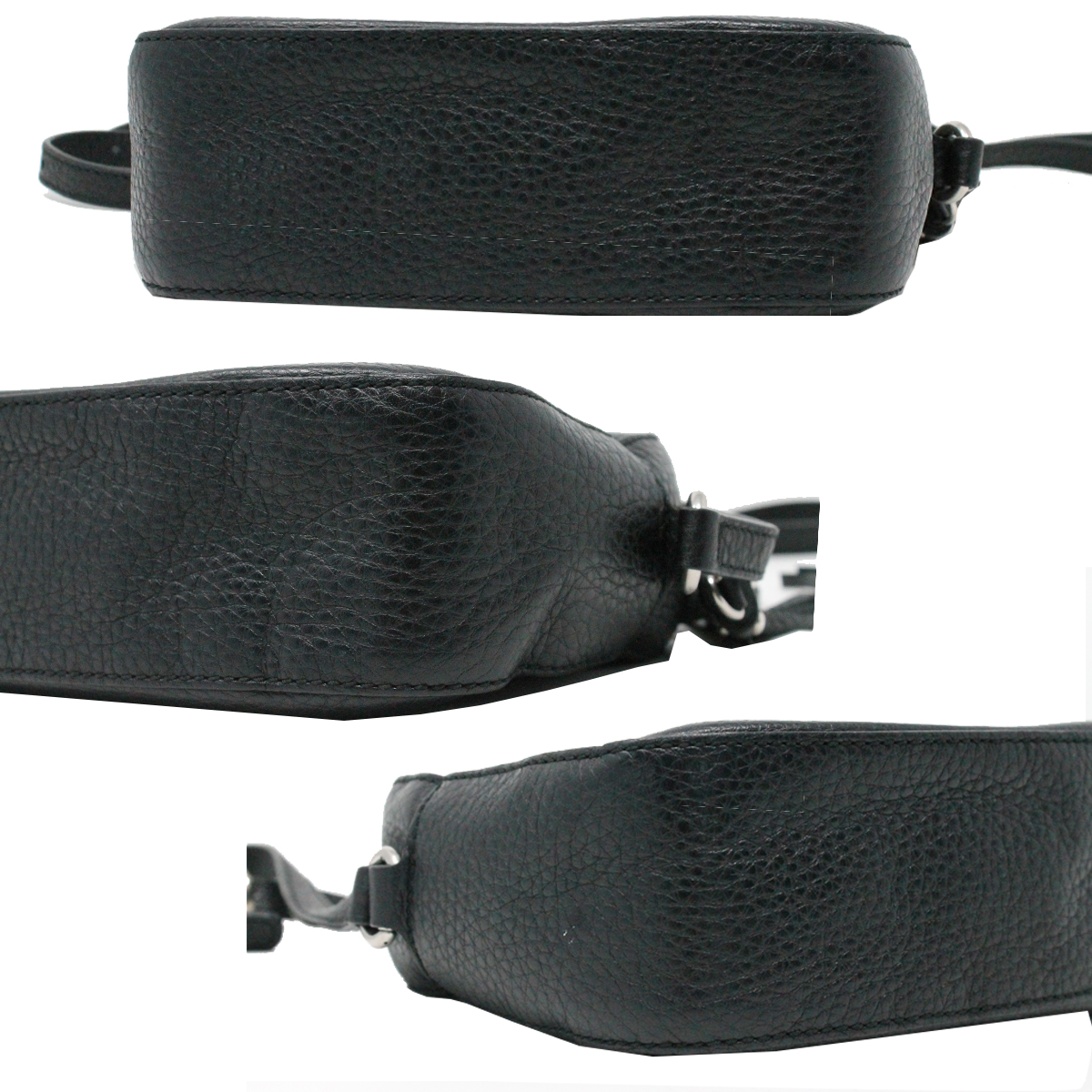 Gucci Black Pebbled Leather Studded Soho Crossbody Bag