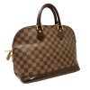 Louis Vuitton Alma Pm Damier Ebene Leather Canvas Handbag