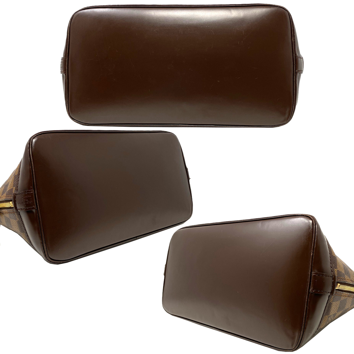 Louis Vuitton Alma Pm Damier Ebene Leather Canvas Handbag Louis Vuitton Alma Pm Damier Ebene Leather Canvas Handbag