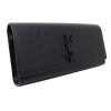 YSL Yves Saint Laurent Kate Black Pebbled Leather Clutch