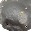 Louis Vuitton Embellished Grommets Black Leather Beret Hat With Box