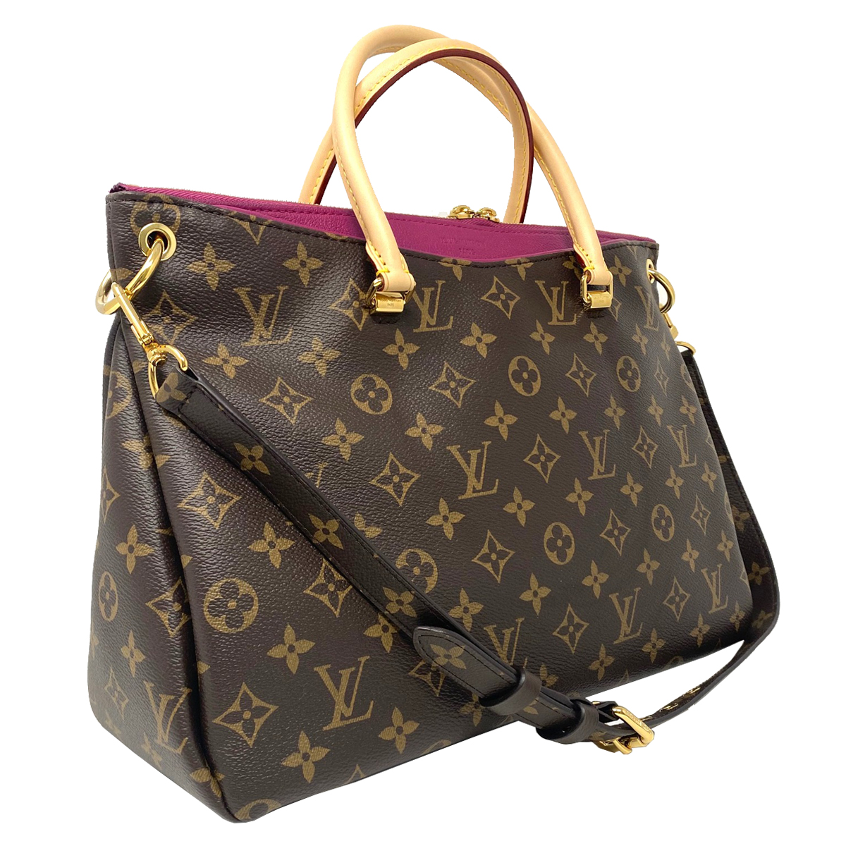 Louis Vuitton Grape Monogram Canvas Pallas Leather Shoulder Bag With Receipt Louis Vuitton Grape Monogram Canvas Pallas Leather Shoulder Bag With Receipt