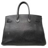 Hermes Birkin 35 Bag Togo Black Leather Palladium Hardware Top Handle Handbag