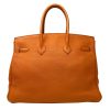 Hermes Birkin 35 Bag Togo Orange Leather GHW Top Handle Handbag