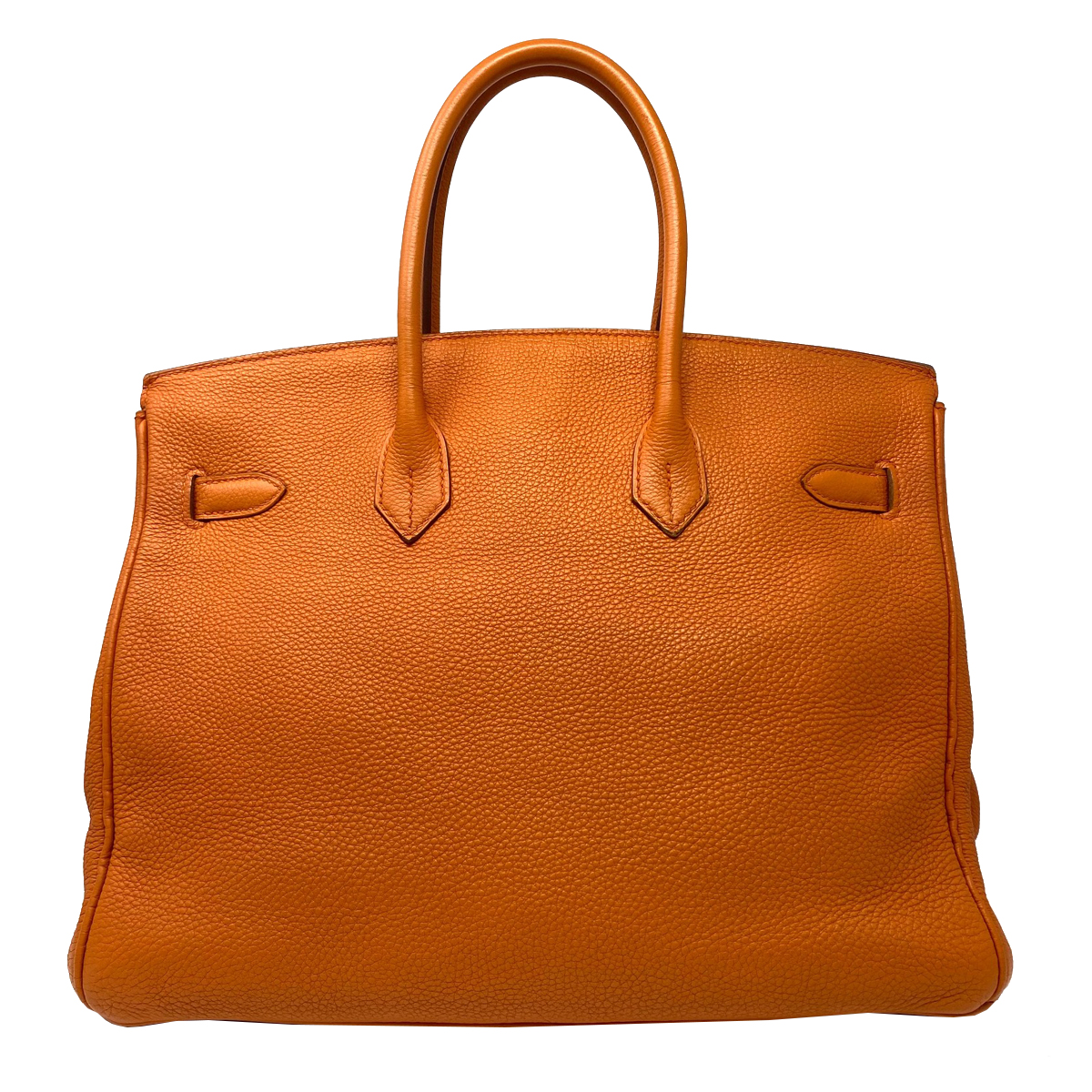 Hermes Birkin 35 Bag Togo Orange Leather GHW Top Handle Handbag