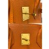 Hermes Birkin 35 Bag Togo Orange Leather GHW Top Handle Handbag